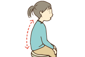 背中が丸まる姿勢のイラスト