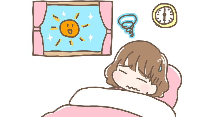 寝ている女性のイラスト