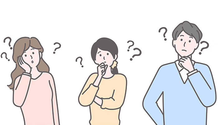 疑問を持つ人々のイラスト
