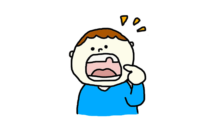 口をあける子供のイラスト