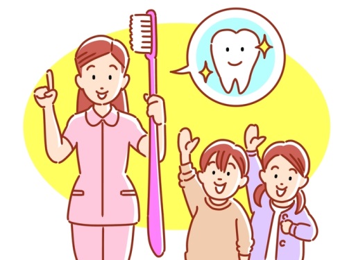 女性と2人の子供のイラスト