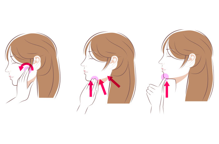 唾液腺のマッサージのイラスト