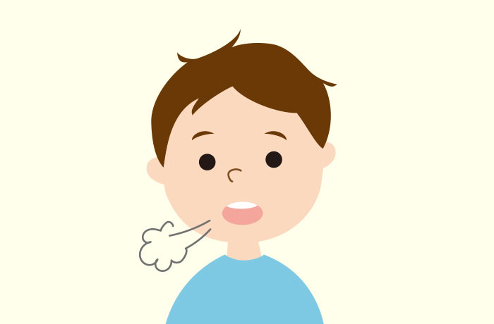 溜息をはく男性のイラスト