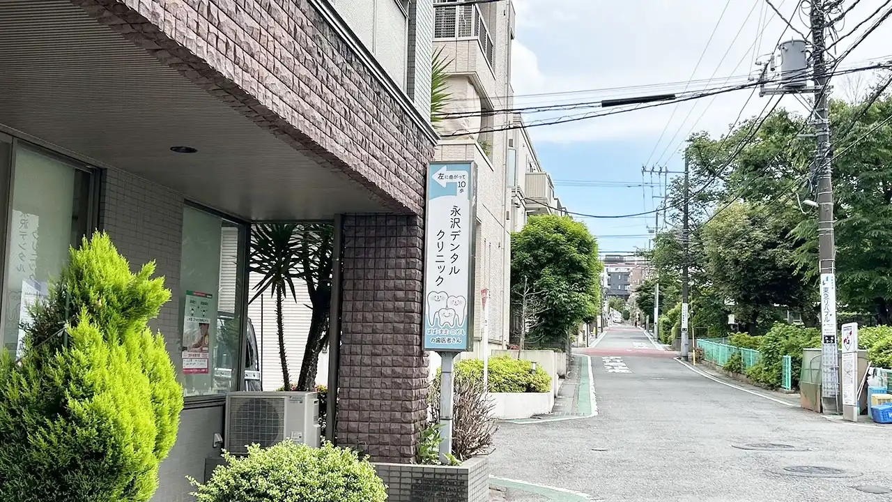 永沢デンタルクリニック外の袖看板
