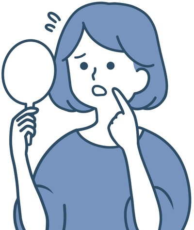 肌　口　歯　悩み　女性　すっきりデザイン
