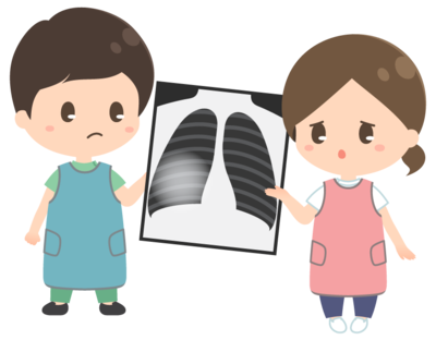 診療放射線技師とレントゲン_肺炎を説明
